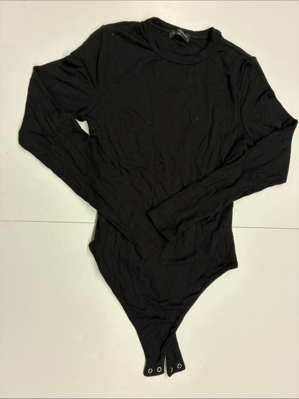 New Naked Wardrobe Women’s Black Long Sleeve Bodysuit Size Medium